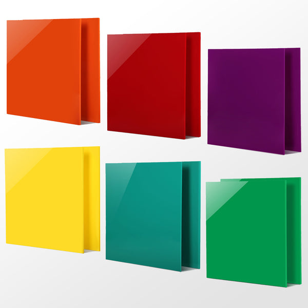 3 Pièces de Feuilles Acryliques Opaques Colorées 12"x12” 1/8” d'Épaisseur 3mm Planche en Plexiglass pour Enseignes