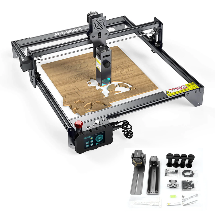 Atomstack X7 Pro 50W Machine à découper et à graver au laser + R1 Pro Mandrin rotatif et rouleau multifonction